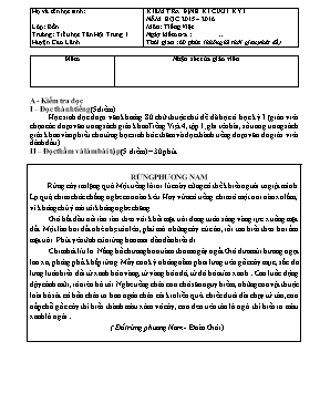 Đề kiểm tra định kì học kì I khối 4 - Năm học 2015-2016 - Trường TH Tân Hội Trung 1